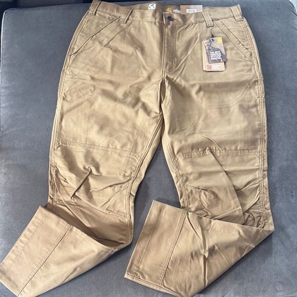 Carhartt Men's Full Swing Cryder Dungaree Work Pants 38 x 32 Tan NEW - Picture 1 of 13